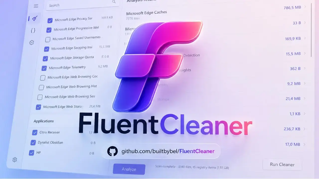 بهترین جایگزین رایگان CCleaner؛ FluentCleaner برای پاکسازی و بهینهسازی ویندوز