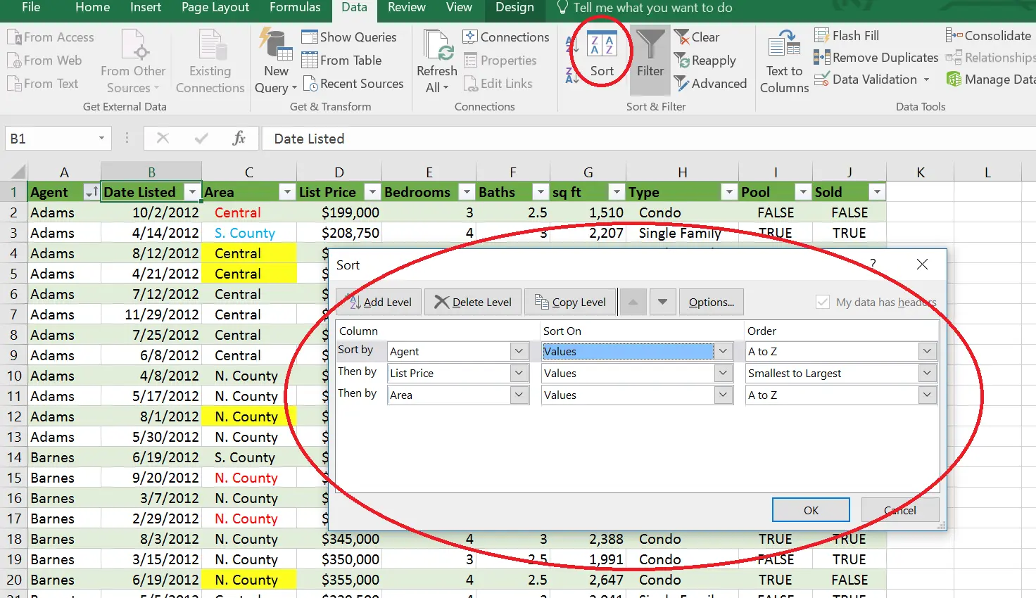 آموزش مرتب سازی چند ستون در Excel؛ چگونه دادهها را حرفهای مرتب کنیم؟