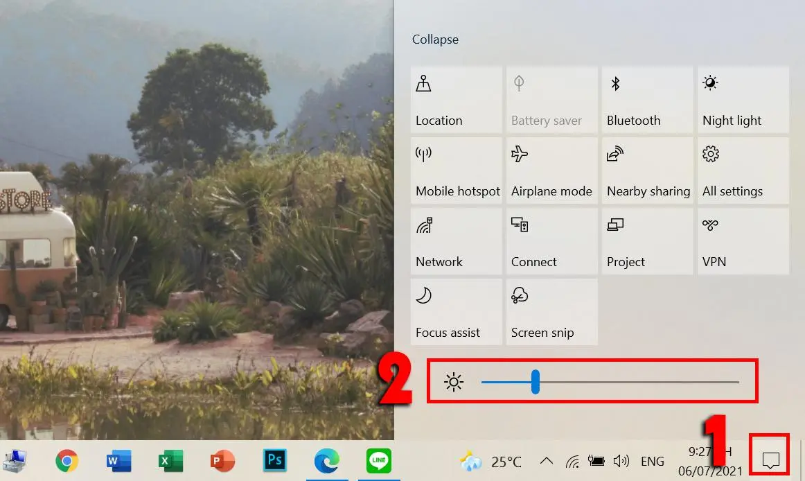 آموزش اضافه کردن نوار روشنایی به ویندوز 10 با Brightness Slider