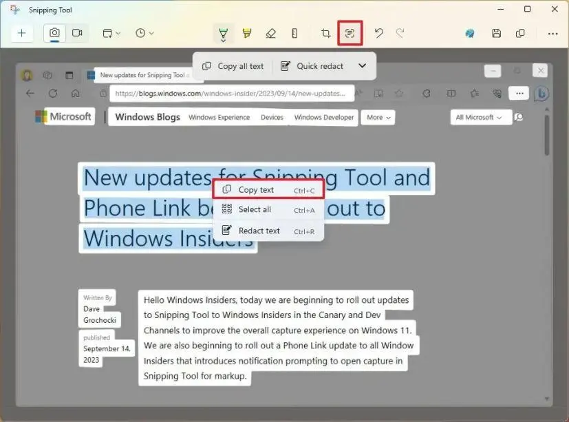 قابلیت های Snipping Tool ویندوز: ضبط صفحه، استخراج متن و جستوجوی تصویری