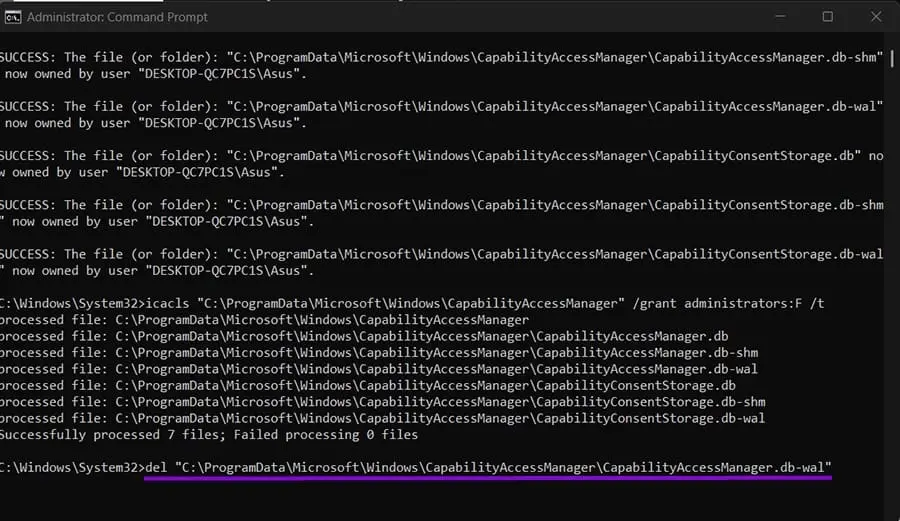 فایل CapabilityAccessManager.db-wal چیست؟ رفع مشکل اشغال فضای دیسک در ویندوز 11