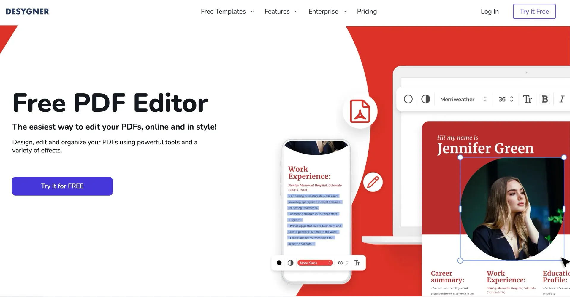 جایگزین رایگان Adobe Acrobat؛ ویرایش PDF آنلاین با Desygner
