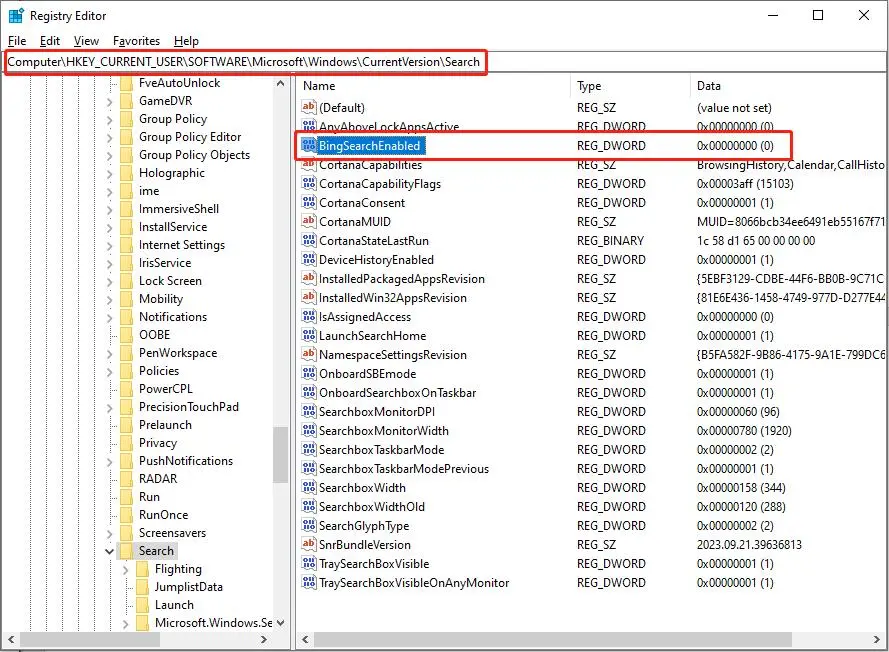 غیرفعال کردن جستجوی وب ویندوز ۱۱؛ حذف Bing از Windows Search