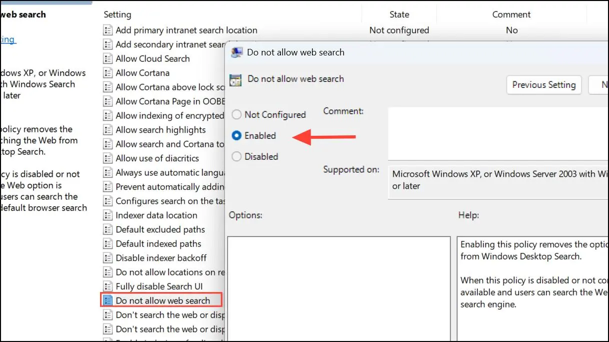 غیرفعال کردن جستجوی وب ویندوز ۱۱؛ حذف Bing از Windows Search