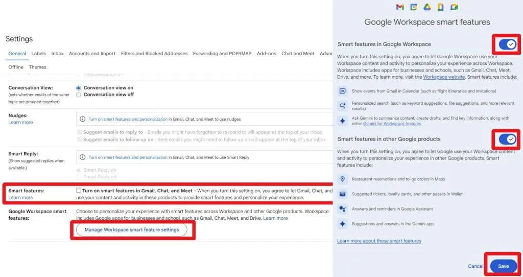 قطع دسترسی جمینای به Gmail و Google Workspace؛ تنظیمات حریم خصوصی Gemini
