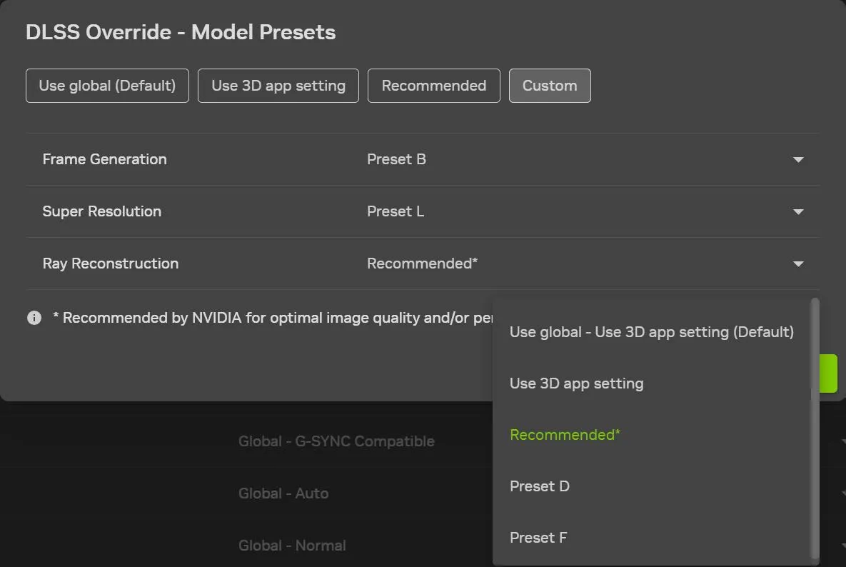 DLSS 4.5 Ray Reconstruction چیست؟ آموزش فعال کردن Preset F در NVIDIA App