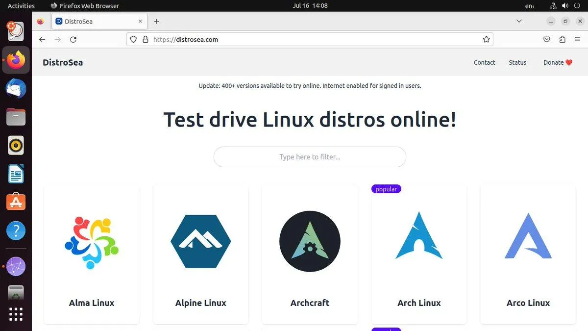 اجرای لینوکس آنلاین با DistroSea؛ آزمایش توزیع‌های لینوکس بدون نصب
