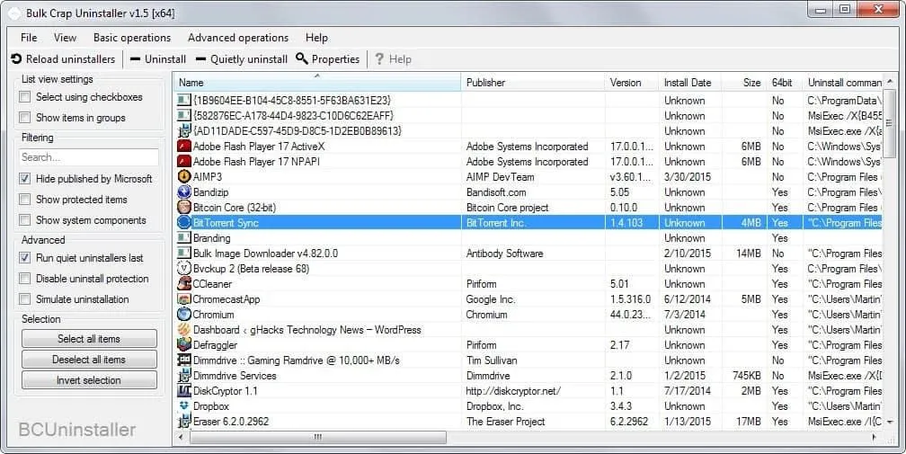 آموزش حذف گروهی برنامهها در ویندوز ۱۱ با Bulk Crap Uninstaller