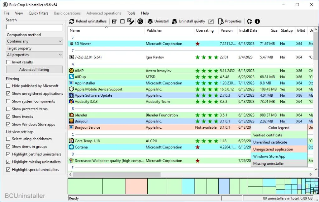 آموزش حذف گروهی برنامهها در ویندوز ۱۱ با Bulk Crap Uninstaller